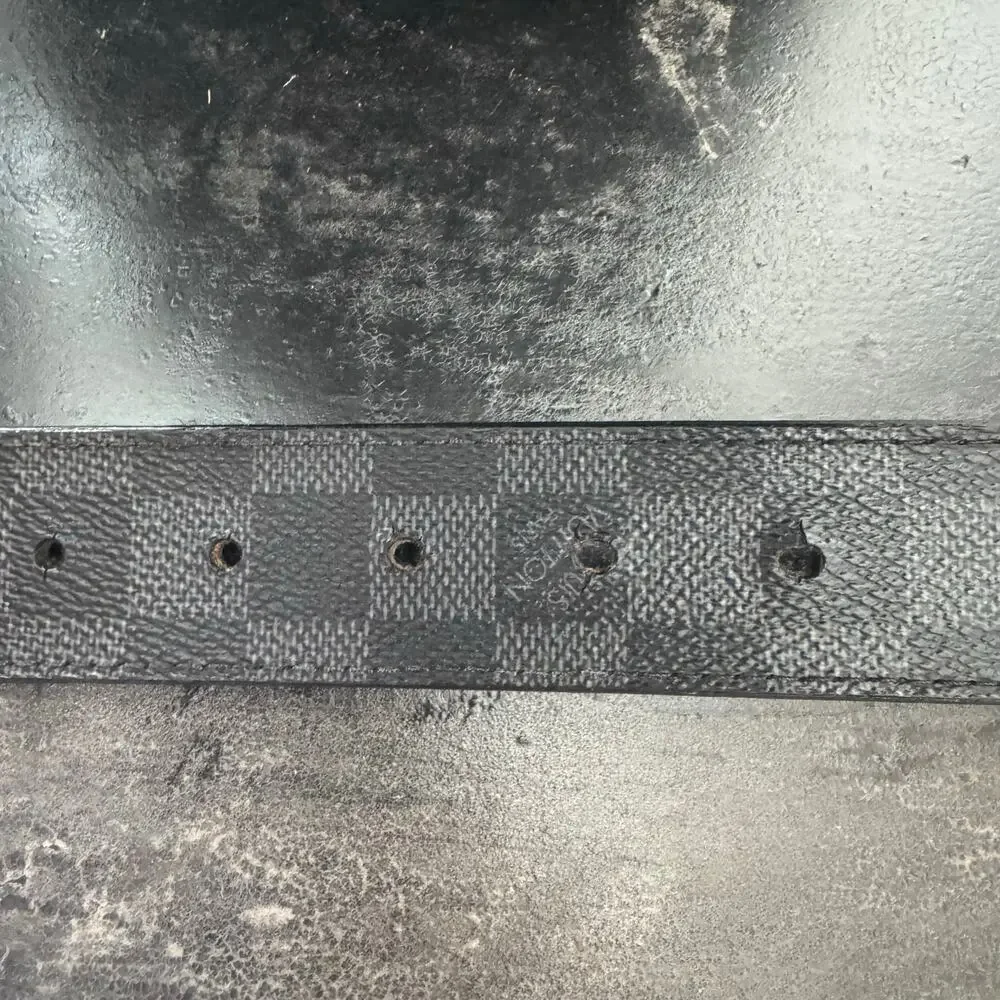 Louis Vuitton‎ Inventeur Graphite Black Mens Belt 95/38 Box Frame Buckle SHW - Picture 8 of 9